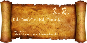 Kámán Róbert névjegykártya